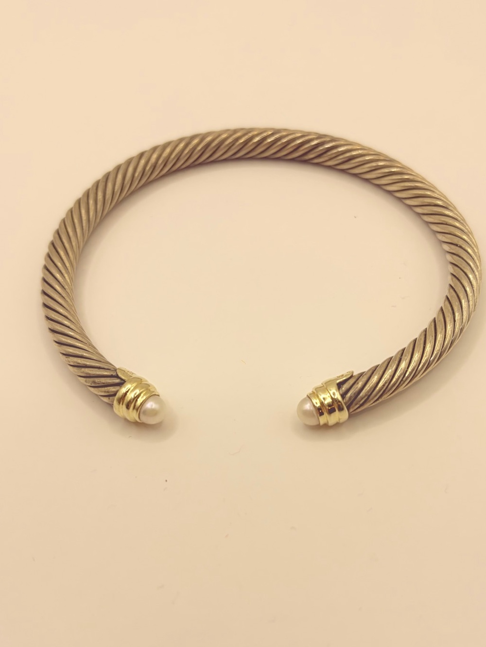 David Yurman Classic Cable Bracelet with Pearl Ends